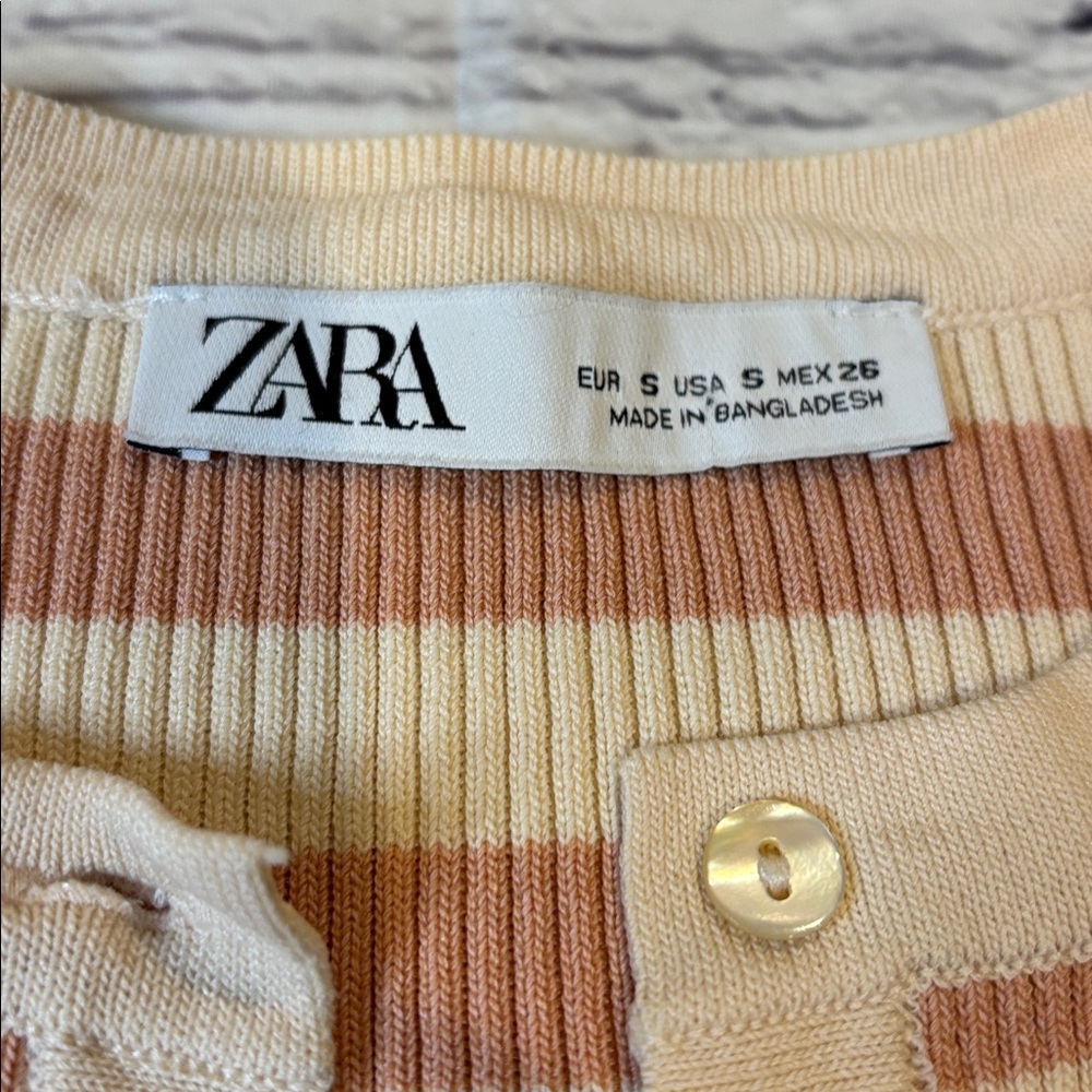 Zara Ribbed Stripe Cardigan - Picture 4 of 11